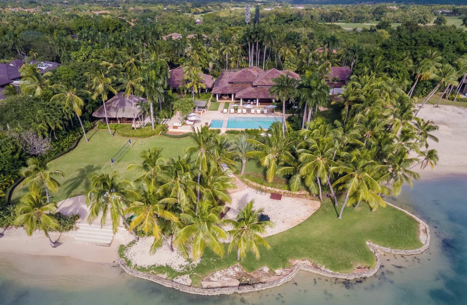 An estate on the water at Casa de Campo, from above