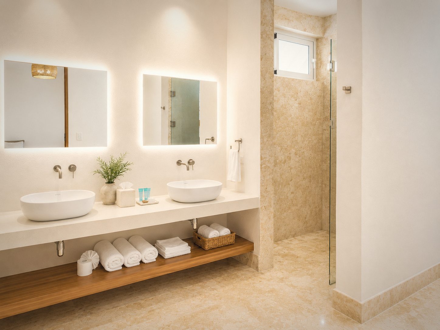 A guest bathroom, twin basins, Villa Aurelia, Casa de Campo