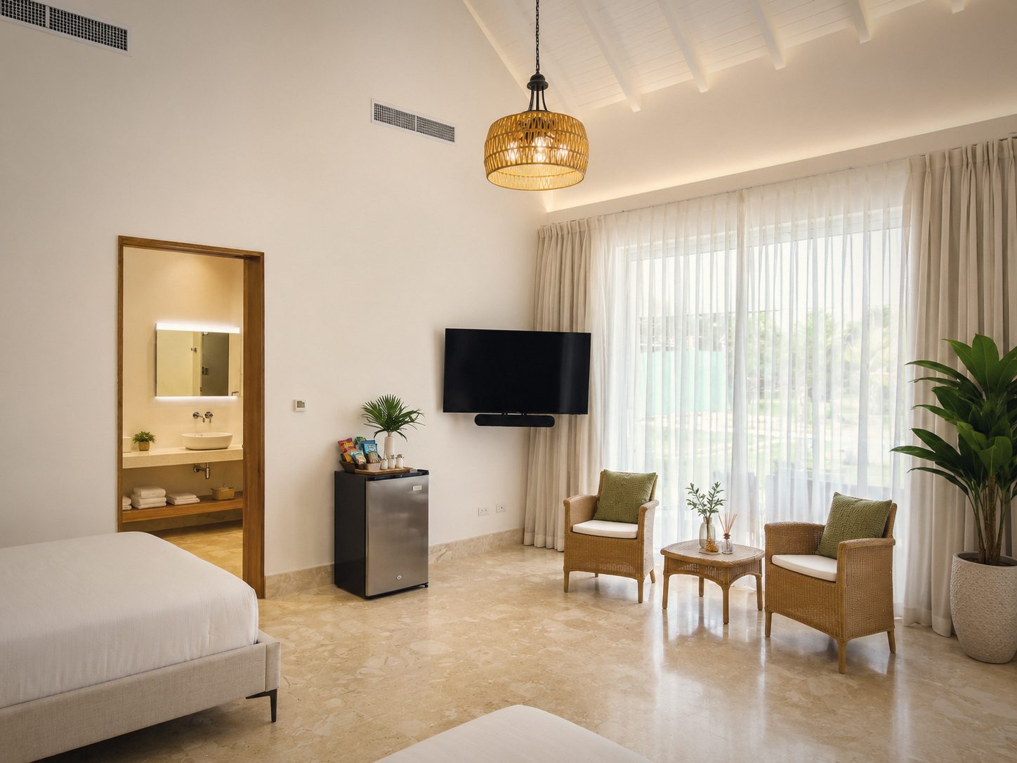 A bedroom looking on to the pool, Villa Aurelia, Casa de Campo