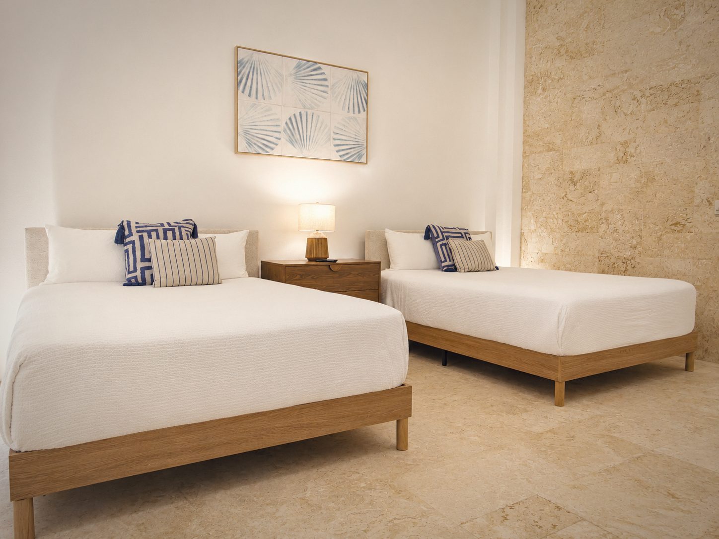 A twin room, coral stone behind, Villa Aurelia, Casa de Campo