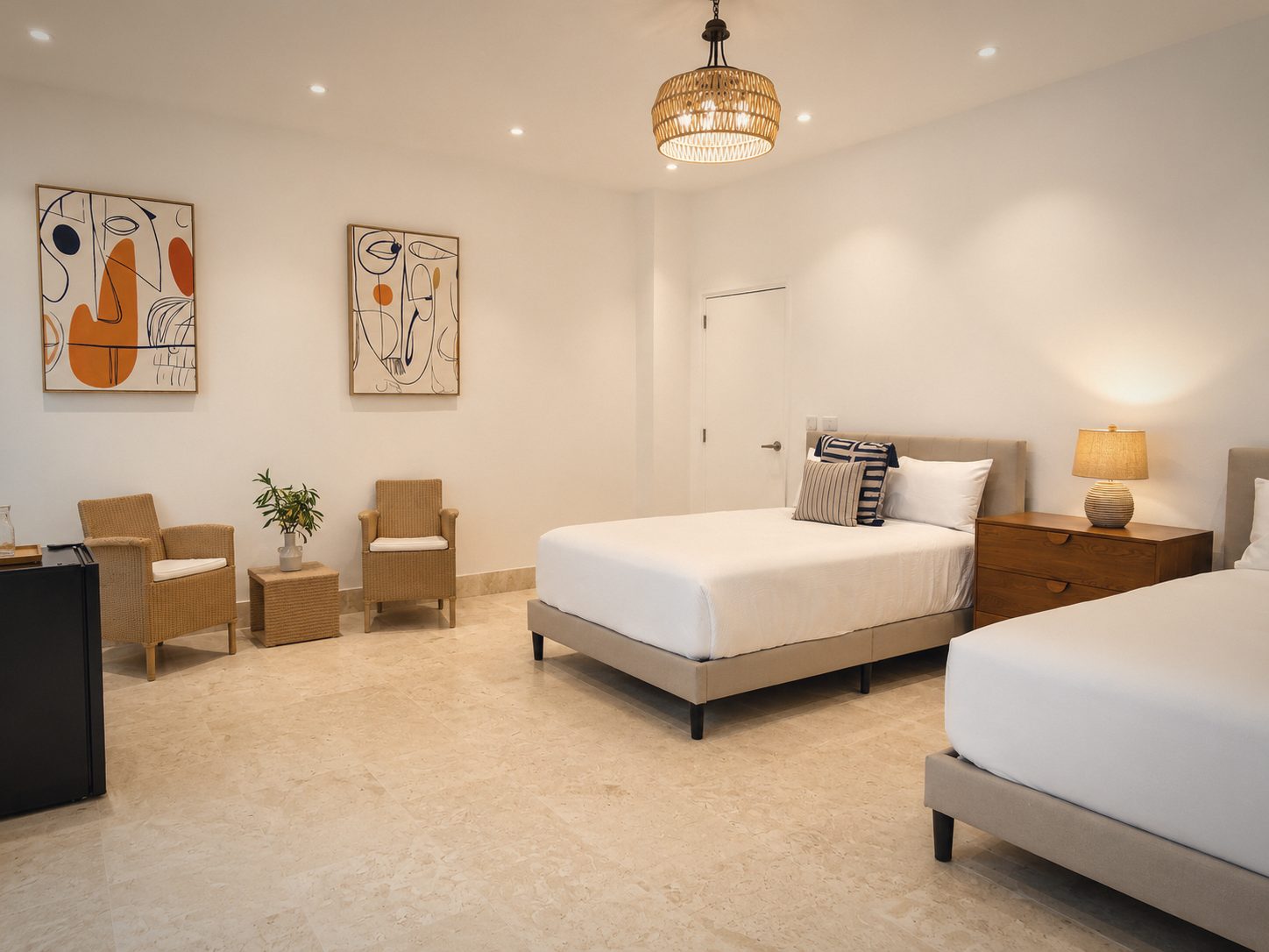 A twin room with its own sitting corner, Villa Aurelia, Casa de Campo