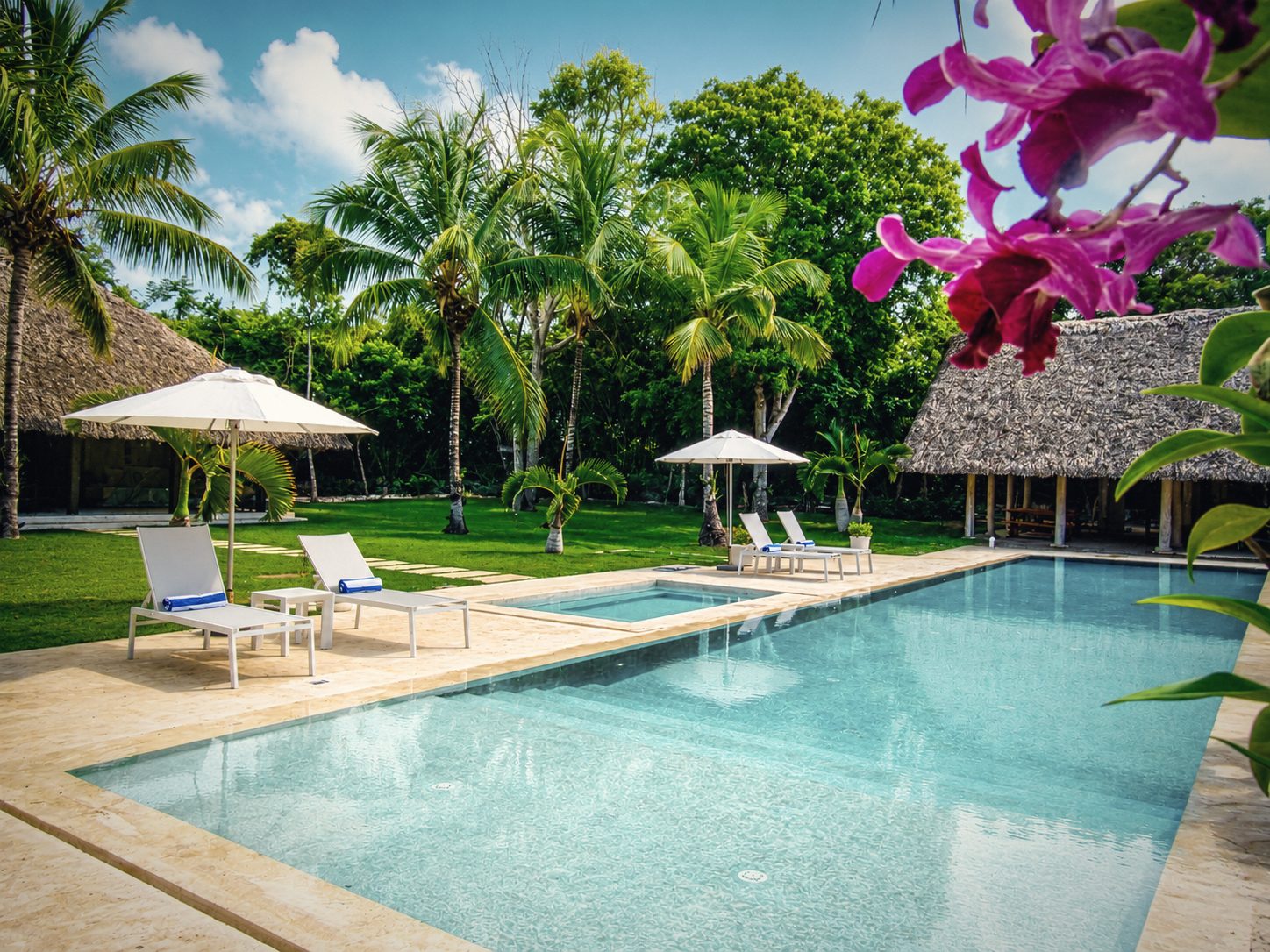 The garden pool from the far end, Villa Aurelia, Casa de Campo